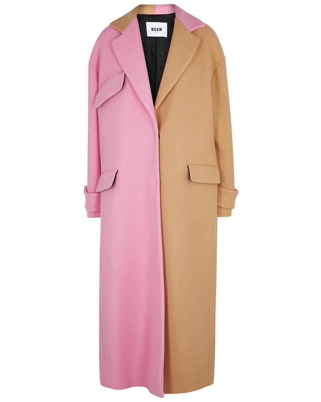 MSGM Contrast Colour Oversized Coat in 