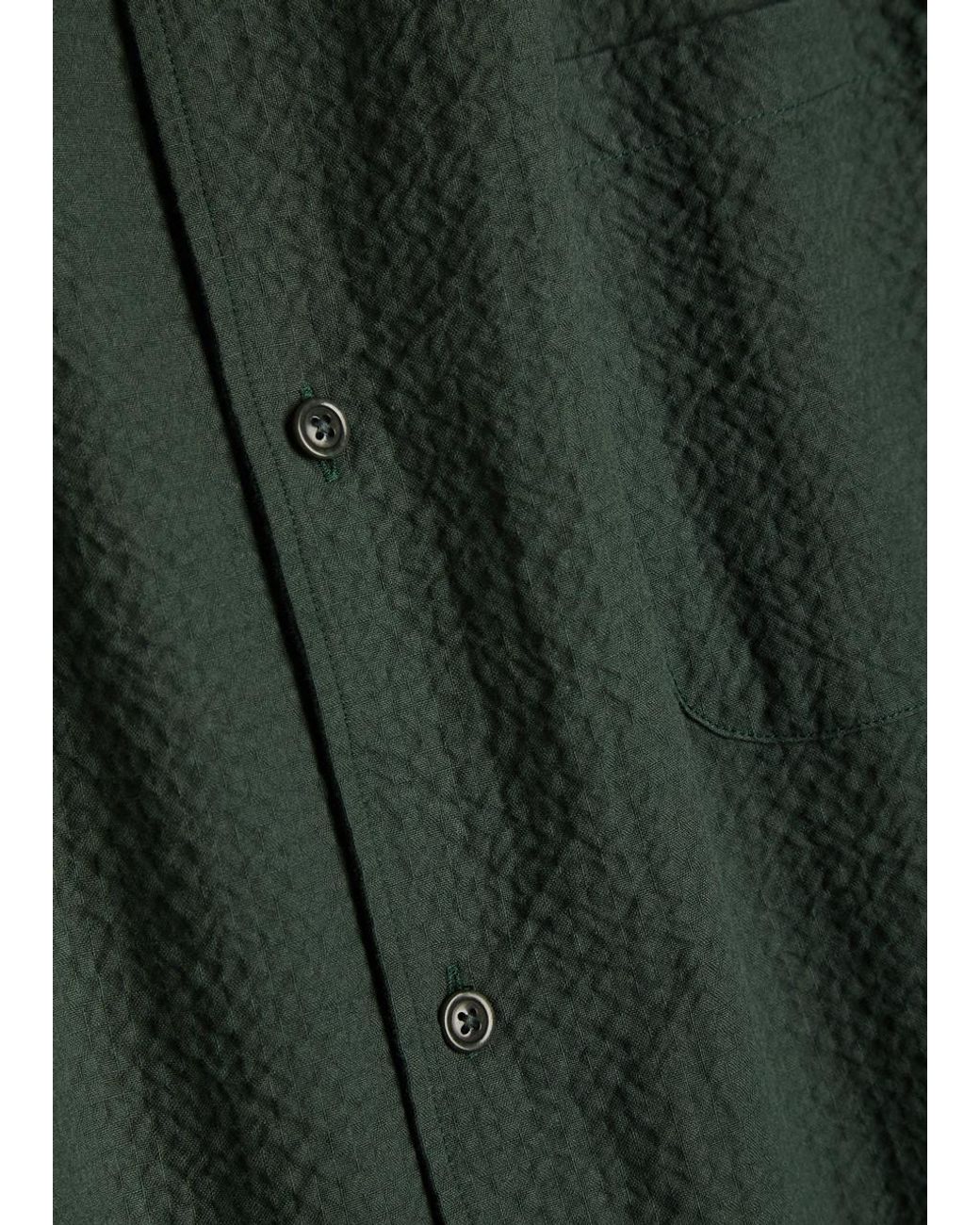YMC Green Malick Textured Stretch-Cotton Shirt for men