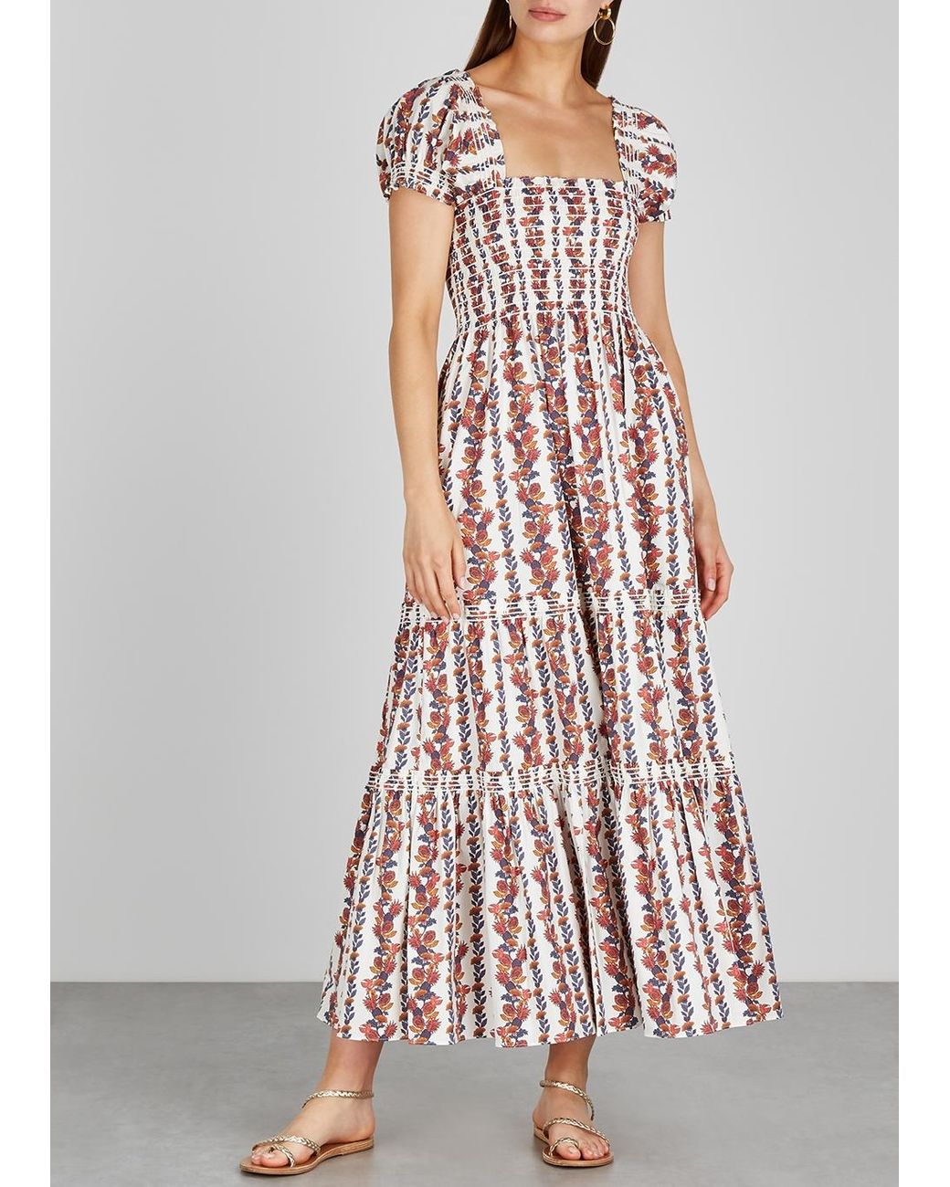 オールインワン・サロペット Tory Burch Printed Silk Twill Midi Dress Printed Silk Twill Dress: Women's Designer Dresses | Tory Burch
