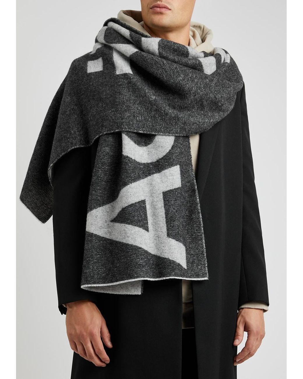 Acne Studios Toronto Logo-intarsia Wool-blend Scarf in Grey for Men | Lyst  UK