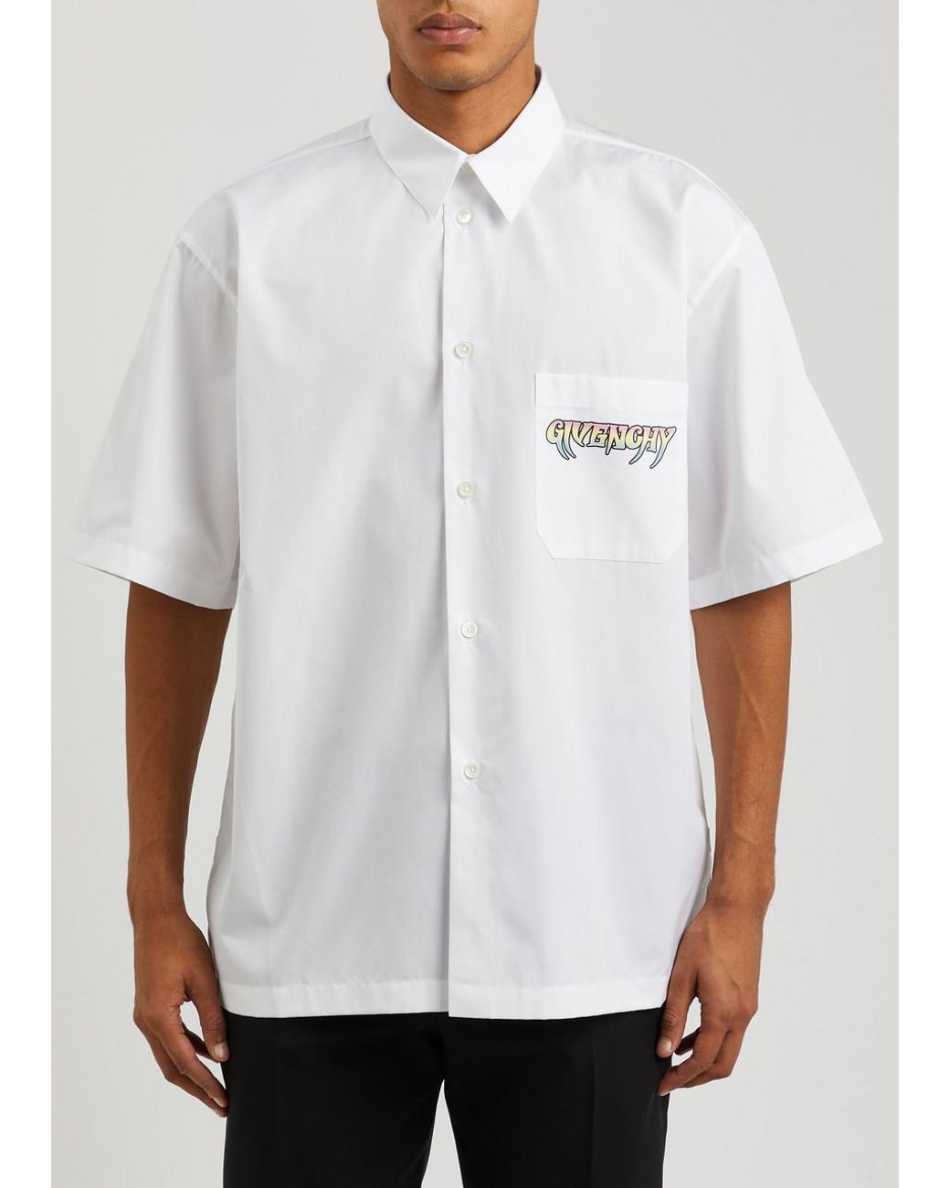 Tシャツ・カットソー GIVENCHY SS25 White poplin oversize shirt (BW61D2G1ZU 100) Givenchy | Oversized white shirt in poplin with open back