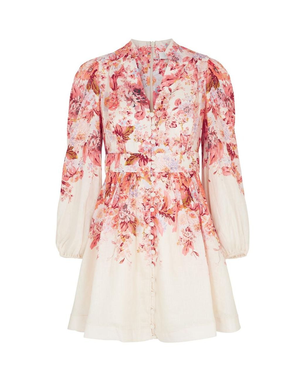 Zimmermann Devi Floral-print Linen Mini Dress in White | Lyst Zimmermann Devi Floral-print Linen Mini Dress in White | Lyst