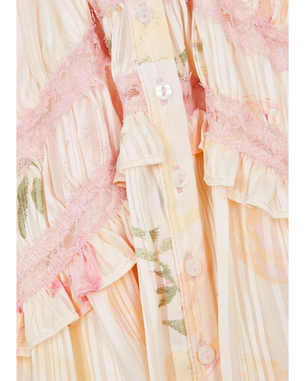 Free People Spring Fling Printed Chiffon Mini Dress in Natural | Lyst