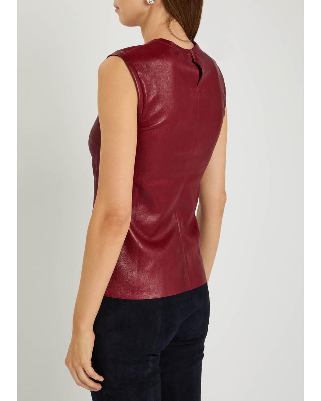 Stouls Red Miuccia Stretch-Leather Top