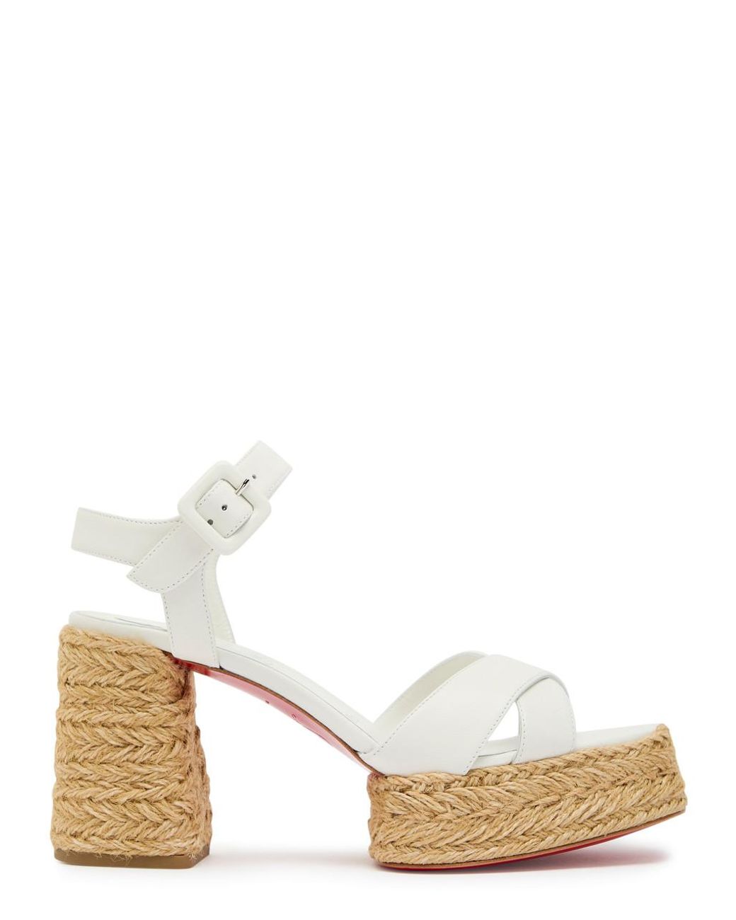 Christian Louboutin Calakala 85 Nappa Espadrille Sandals in White | Lyst UK