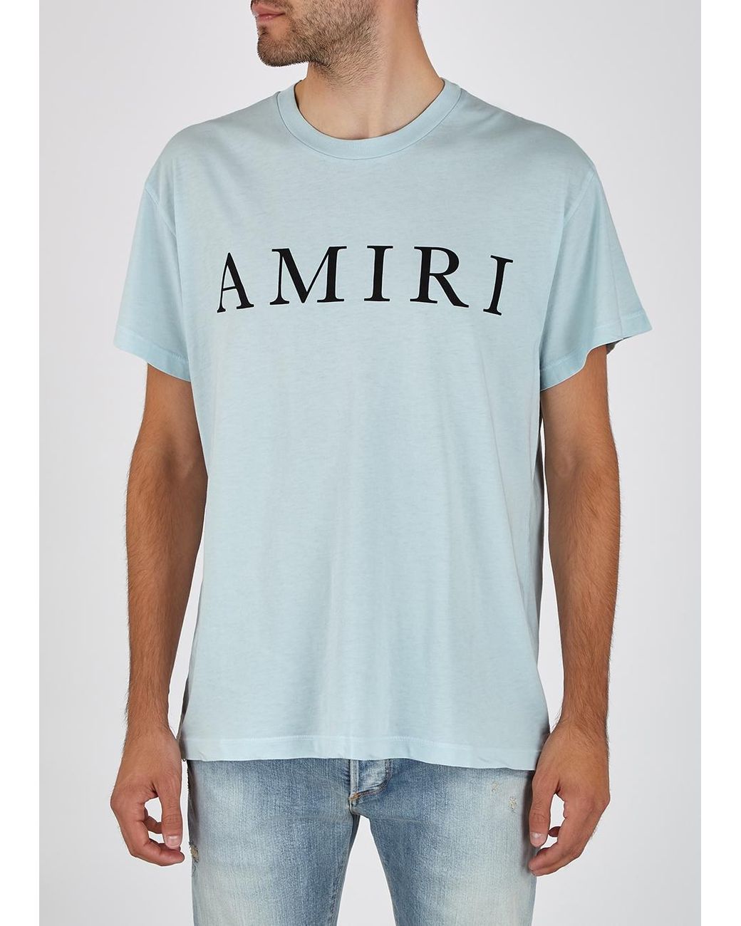 Amiri Synthetic Logo T-shirt in Crystal 