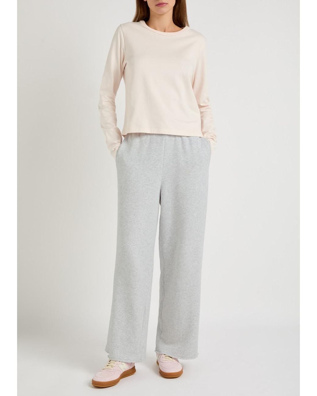 American Vintage White Atubay Stretch-Cotton Sweatpants