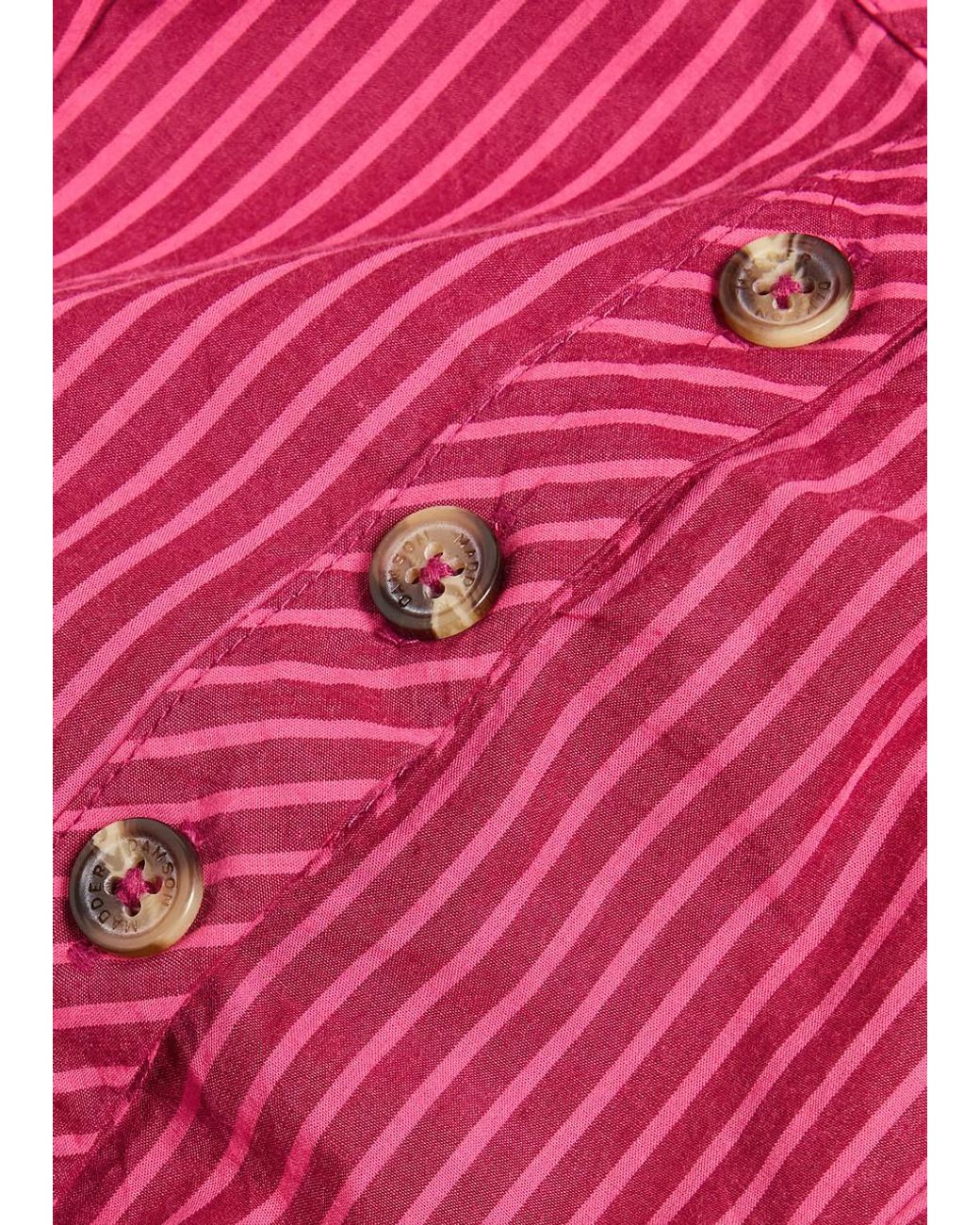 Damson Madder Red Clare Striped Cotton Blouse