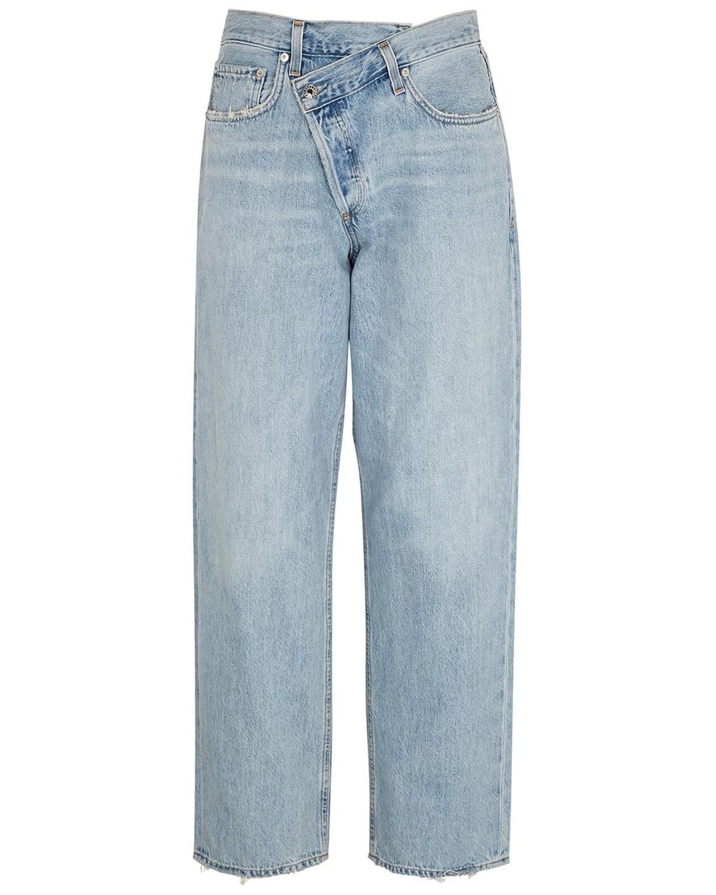 Agolde Denim Criss Cross Light Blue Straight-leg Jeans - Lyst