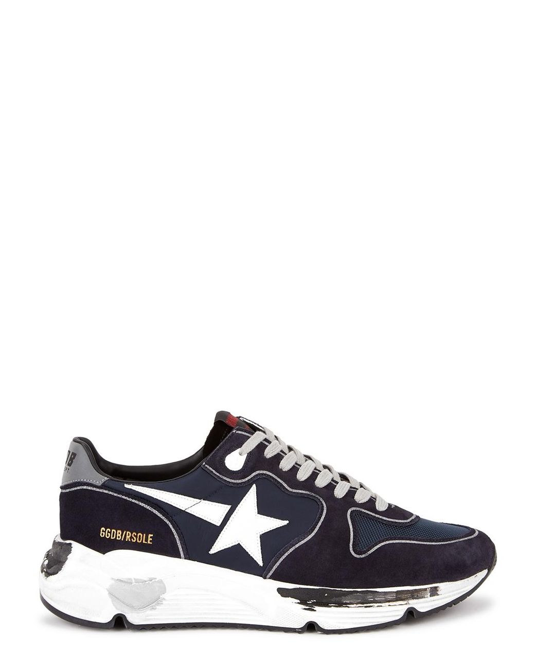 Golden Goose Running Sole Navy Panelled Sneakers in Blue for Men | Lyst
