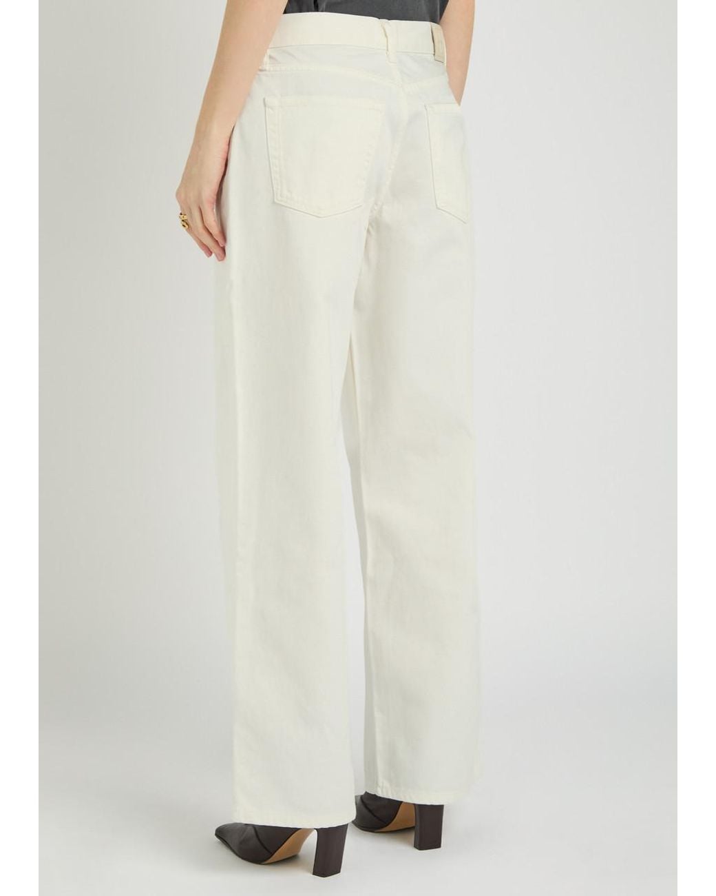 Anine Bing White Manon Wide-Leg Jeans