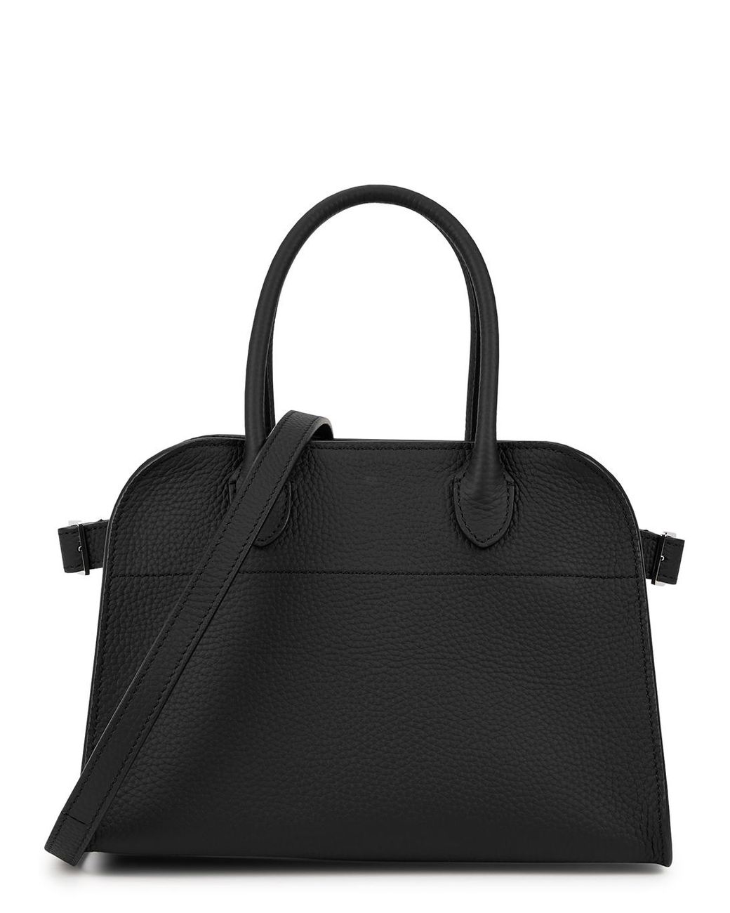 The Row Margaux 10 Leather Top Handle Bag in Black | Lyst