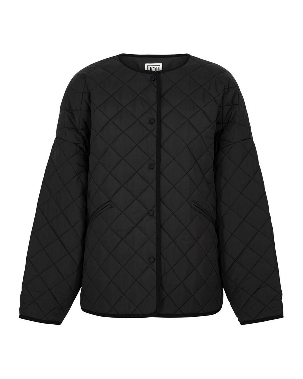 Totême Quilted Shell Jacket in Black | Lyst