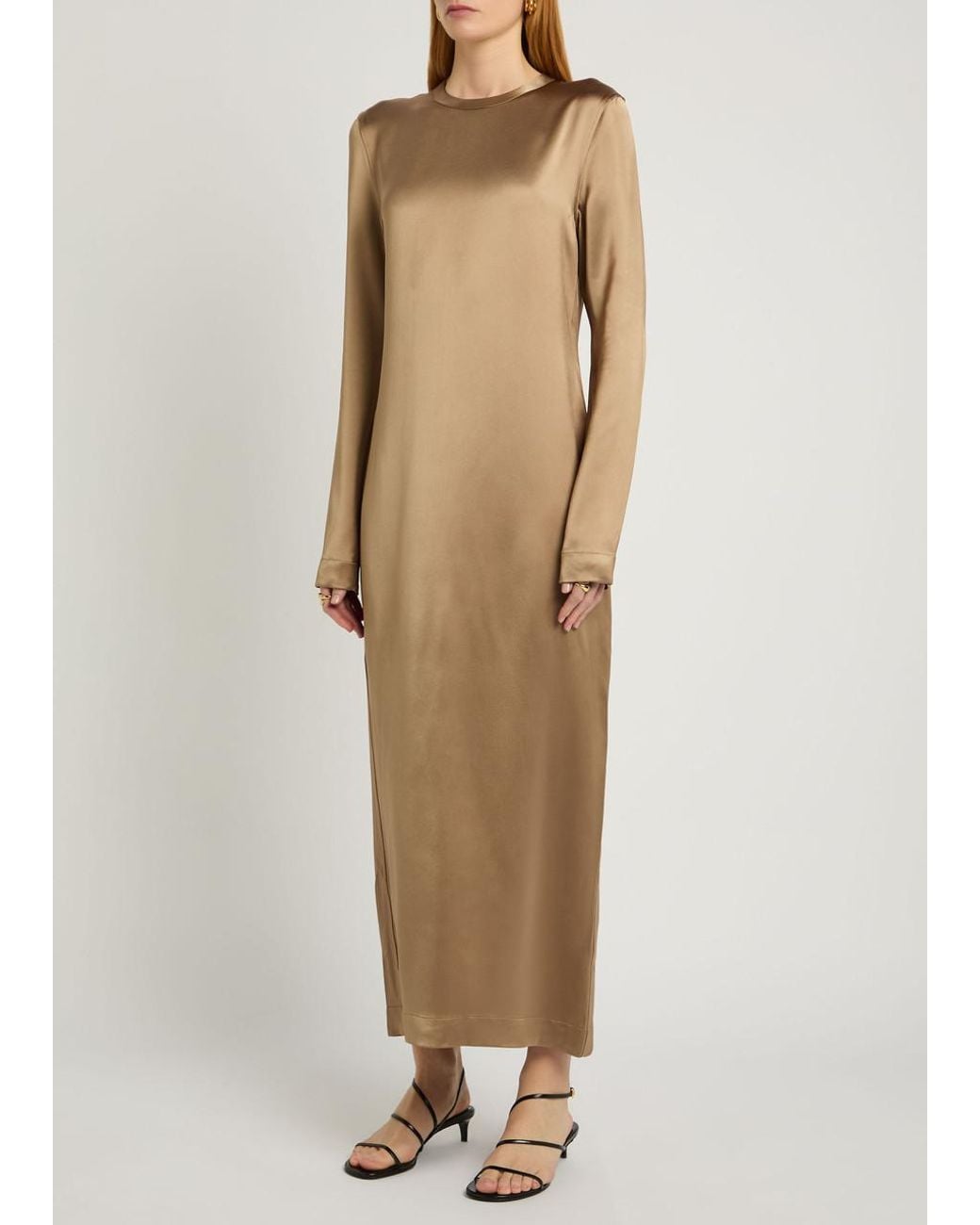 Totême  Natural Satin Midi Dress