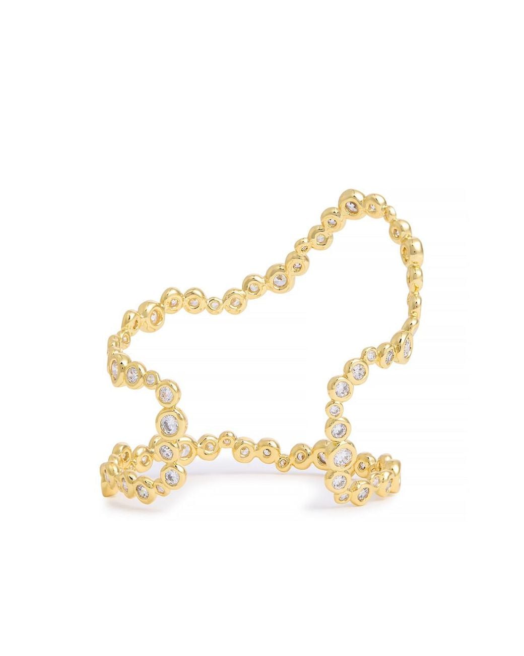 Alexis Metallic Asterales Crystal-Embellished 14Kt-Plated Cuff