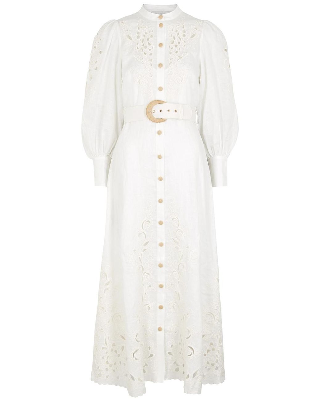 Zimmermann Peggy Floralembroidery Linen Dress in White Lyst
