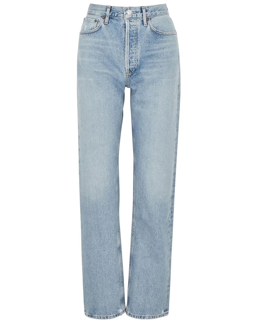 Agolde Denim Lana Light Blue Straight-leg Jeans - Lyst
