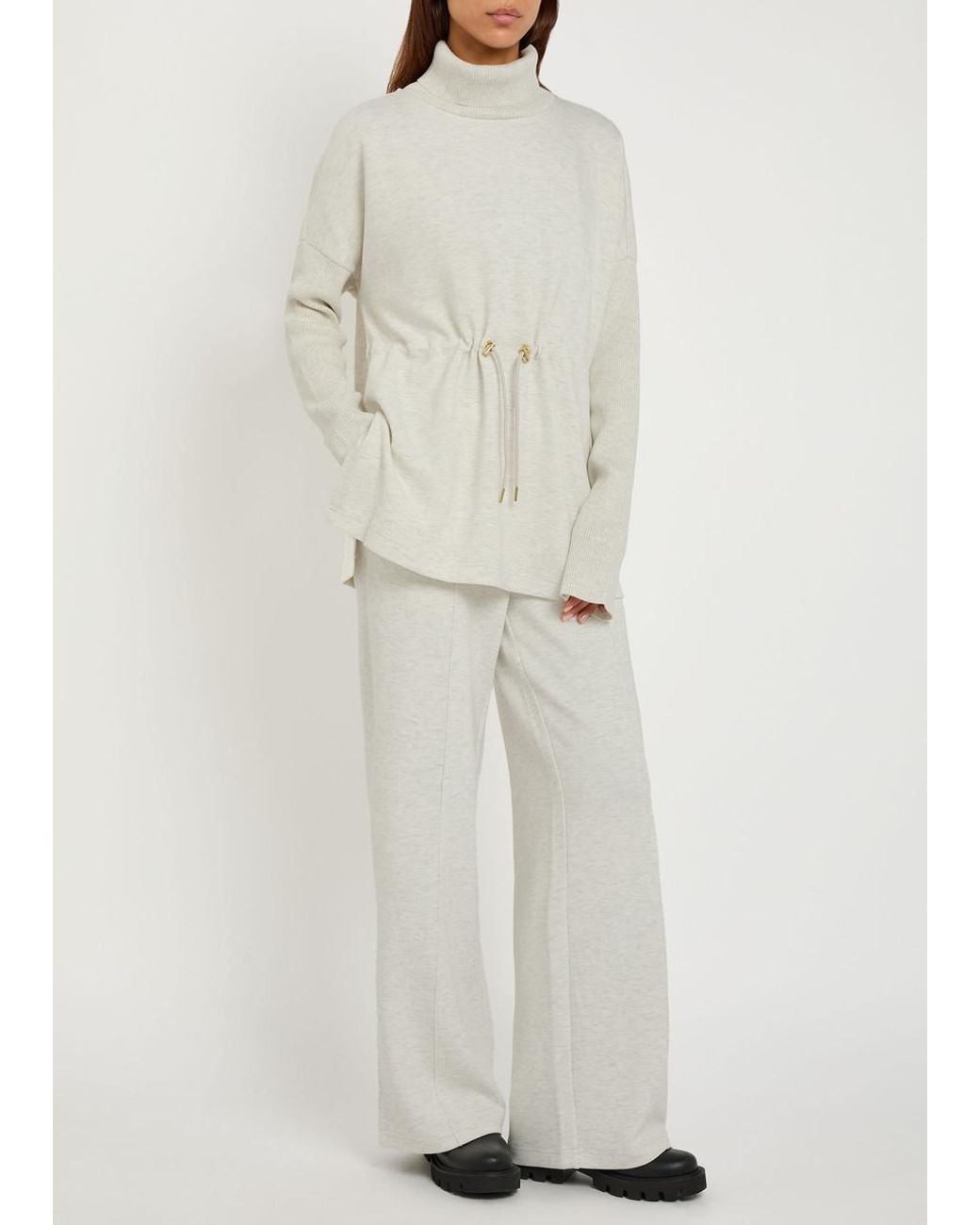 Varley White Ethel Toggle-Waist Stretch-Jersey Sweatshirt