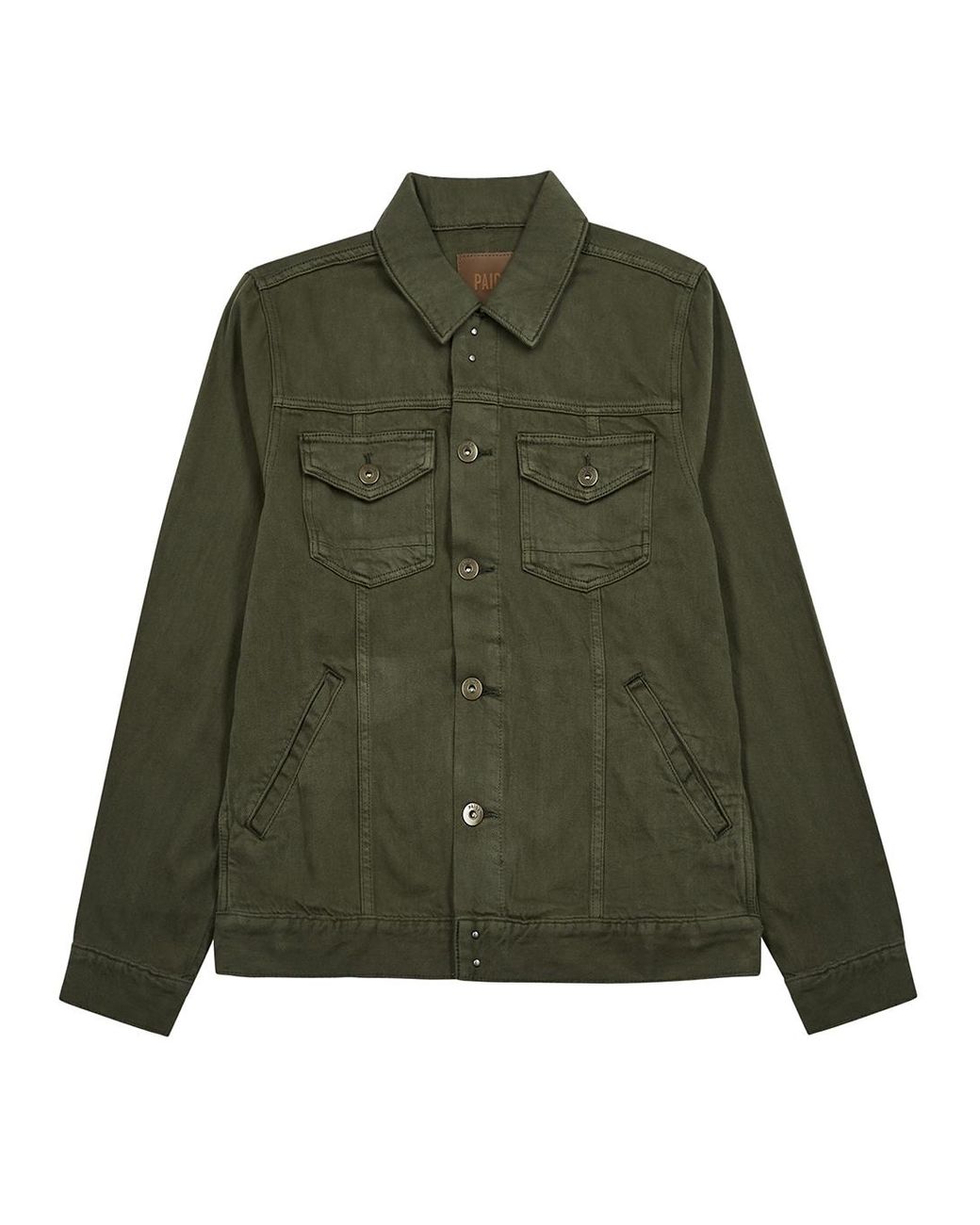 PAIGE Scout Army Green Denim Jacket for Men | Lyst