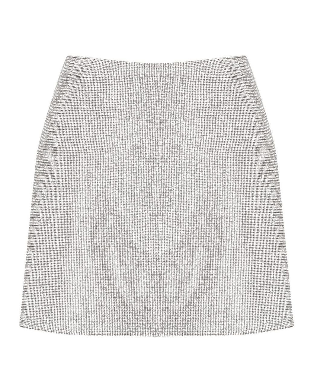 Nue Studio Camille Crystal Mini Skirt in Gray | Lyst