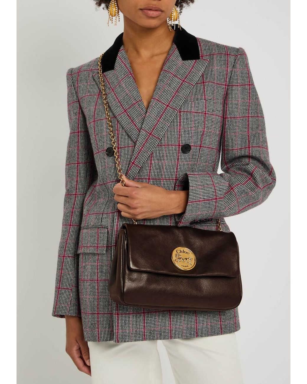 Chloé Gray Heritage Leather Shoulder Bag