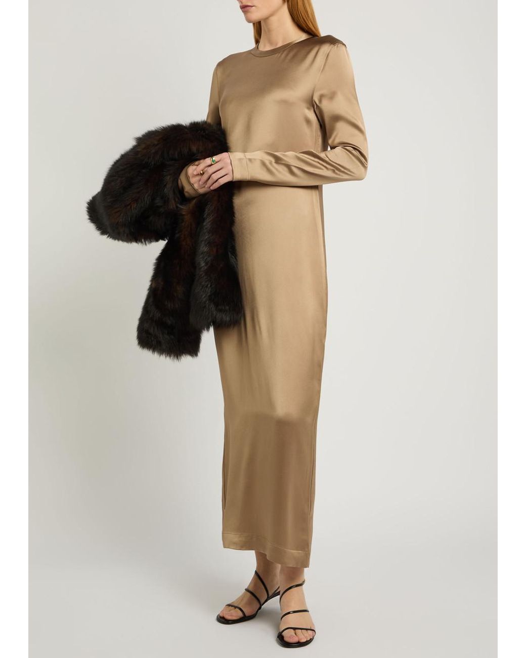 Totême  Natural Satin Midi Dress