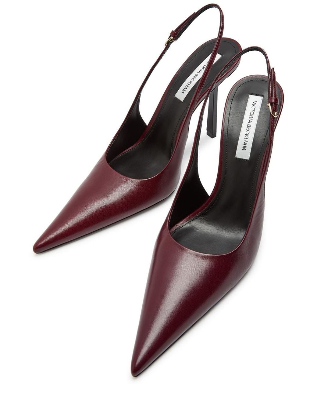 Victoria Beckham Brown 100 Leather Slingback Pumps