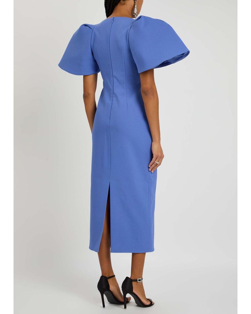solace london lora midi dress Solace London Lora Crepe Midi Dress in Blue