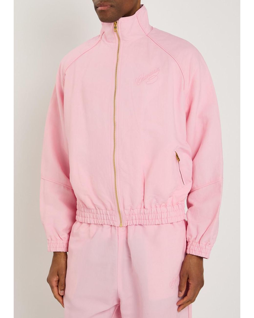 Willy Chavarria Ruff Rider Logo-Embroidered Woven Track Jacket in Pink ...
