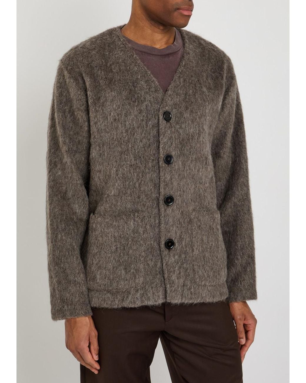 Our Legacy Brown Brushed Knit Cardigan for men