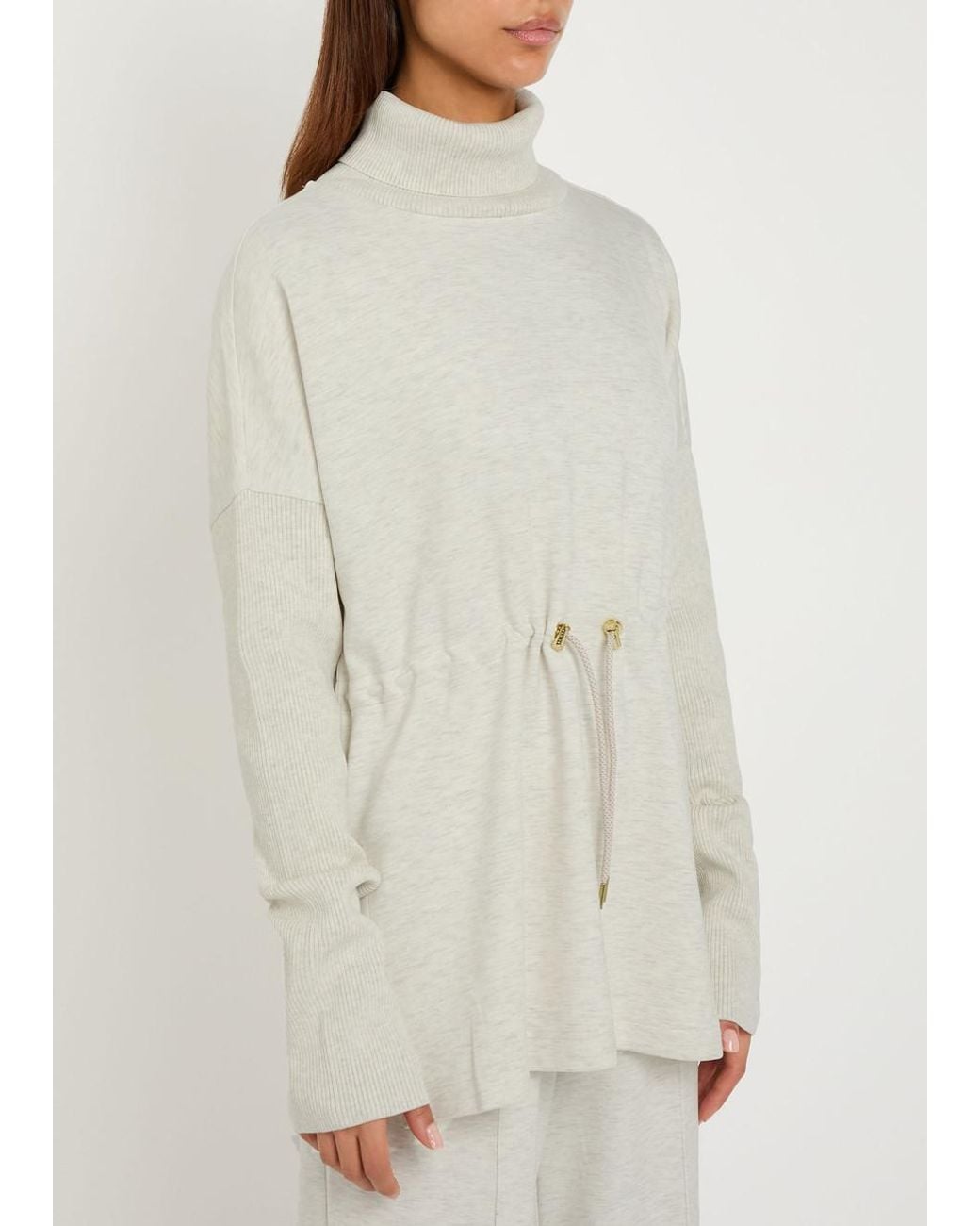 Varley White Ethel Toggle-Waist Stretch-Jersey Sweatshirt