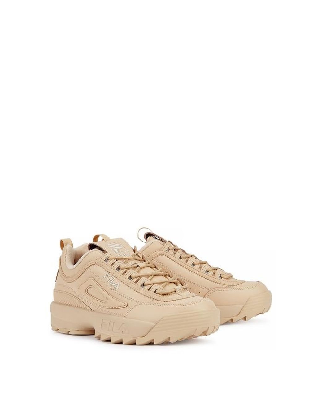 Fila Disruptor Ii Autumn Sand Leather Sneakers in Natural | Lyst
