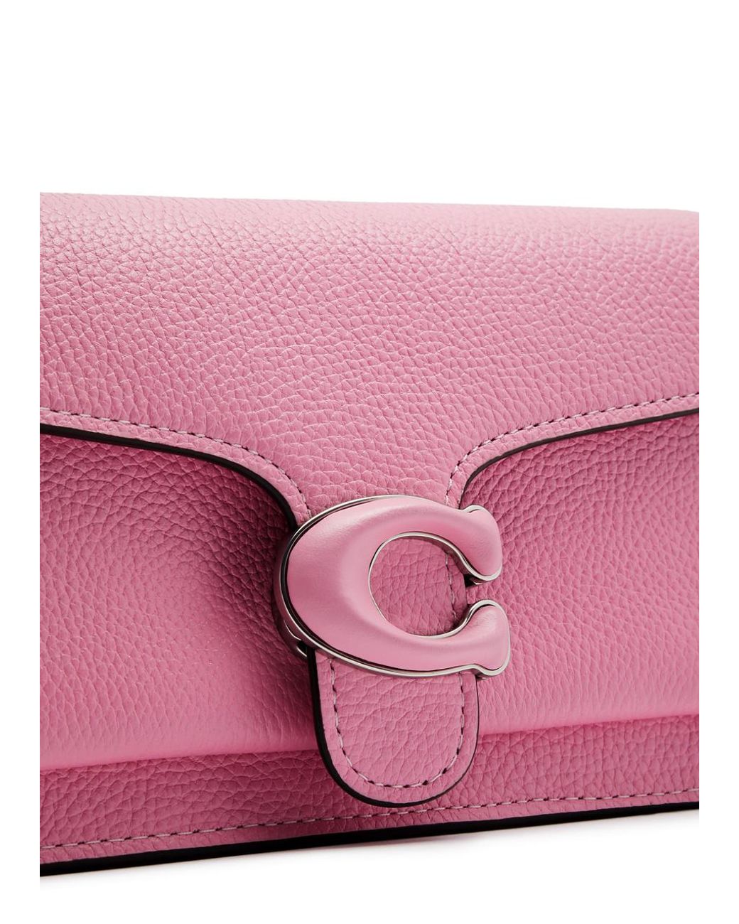 COACH Tabby Leather Wallet-on-chain in Pink | Lyst