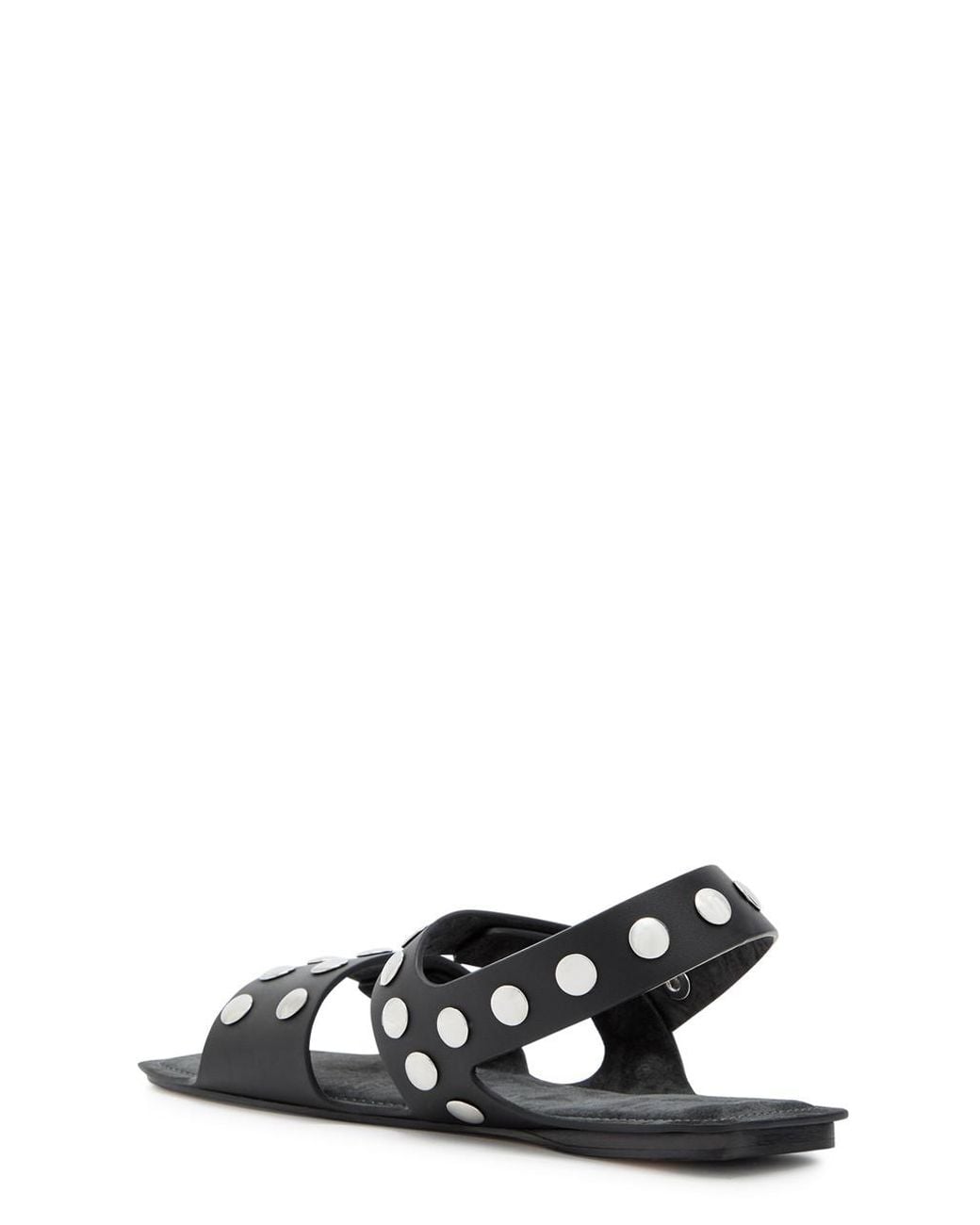 Khaite White Boden Studded Leather Sandals
