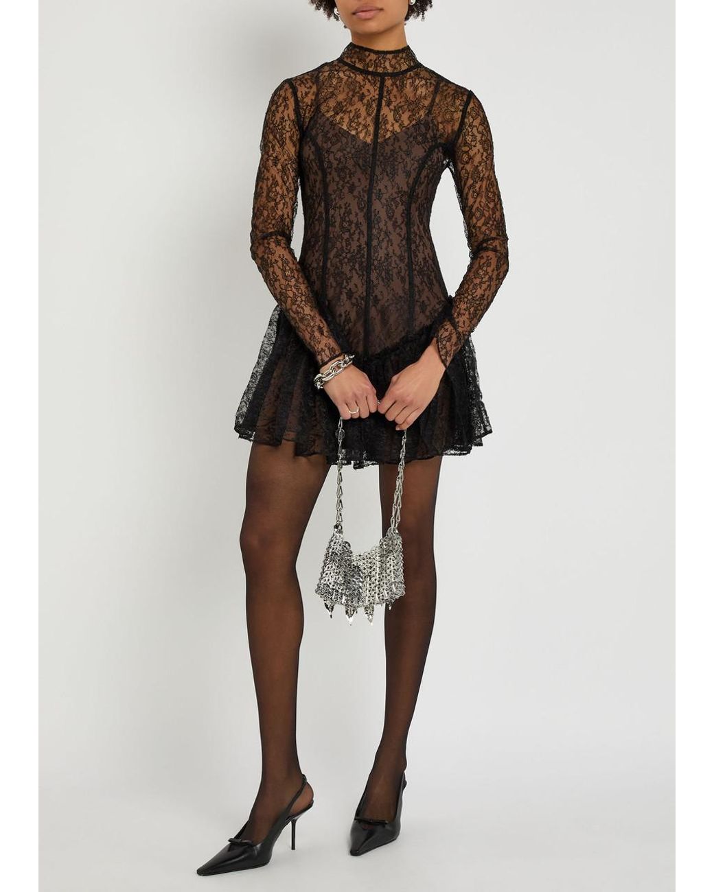 De La Vali Brisa Lace Mini Dress in Black | Lyst De La Vali Brisa Lace Mini Dress in Black | Lyst