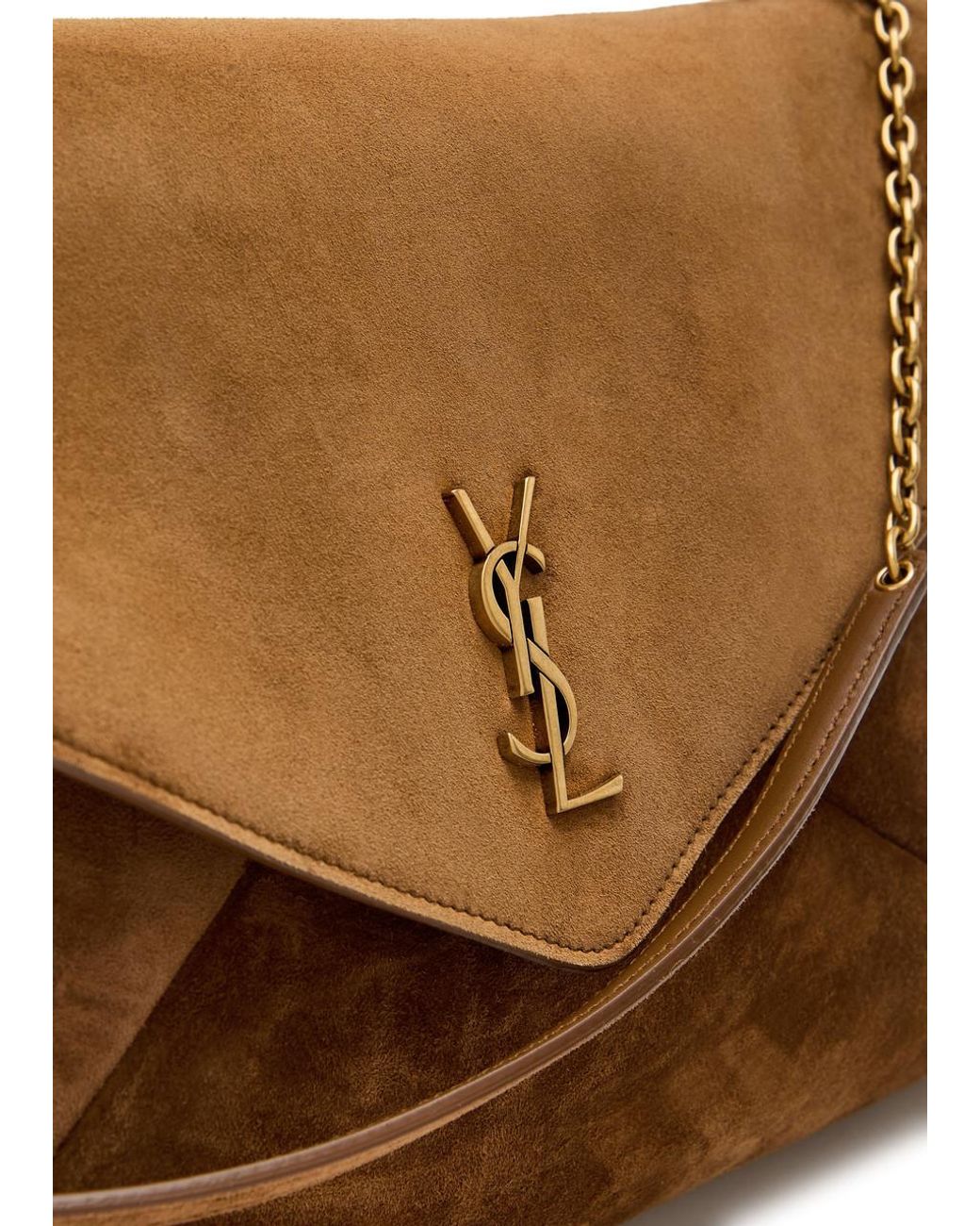 Saint Laurent Brown Envelope Suede Pouch