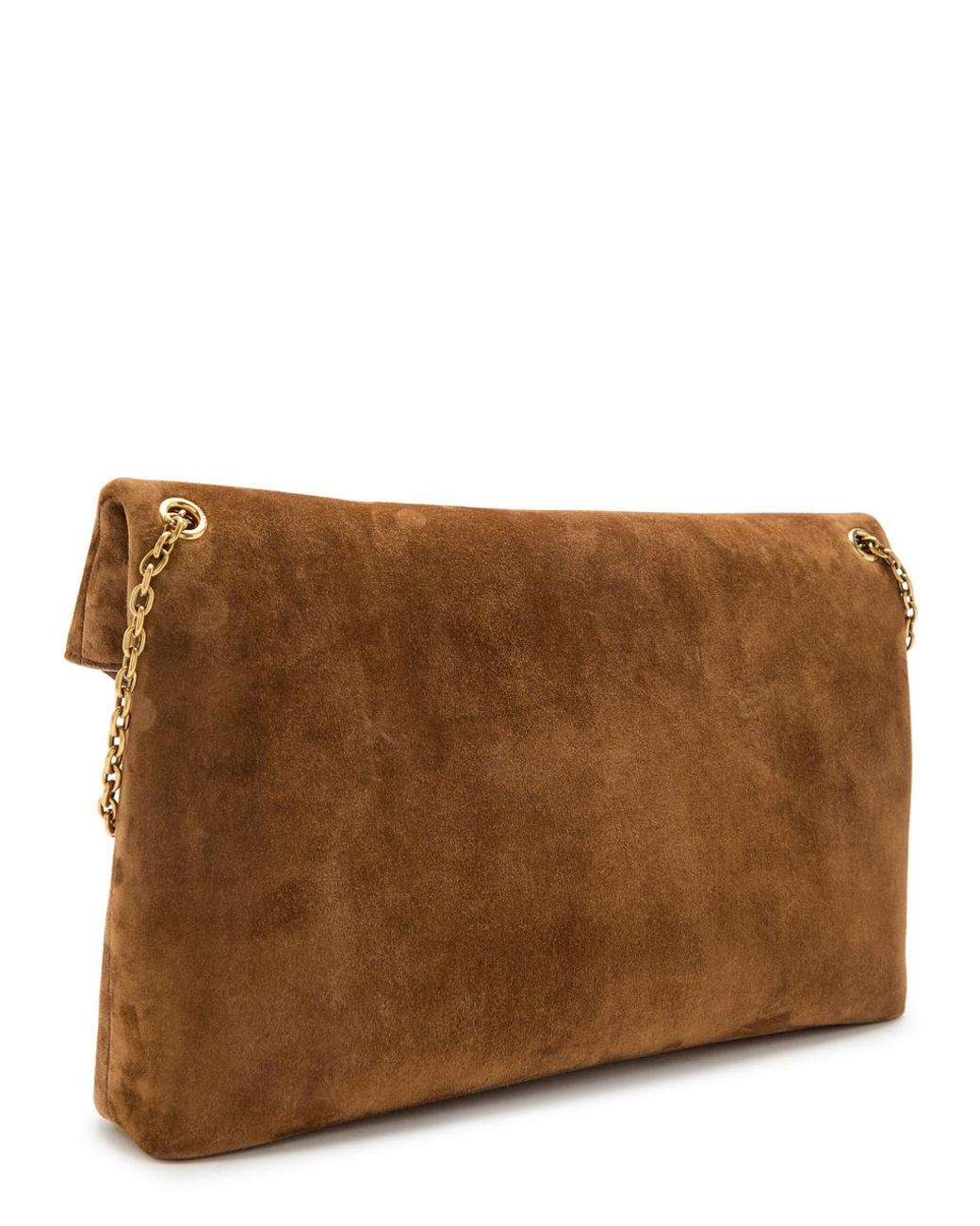 Saint Laurent Brown Envelope Suede Pouch