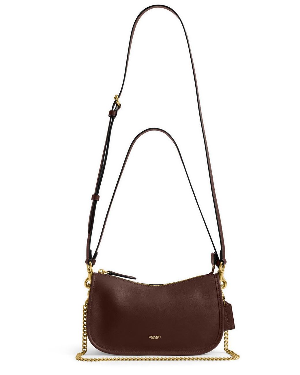 COACH Brown Waverly Grained Leather Cross-Body Bag