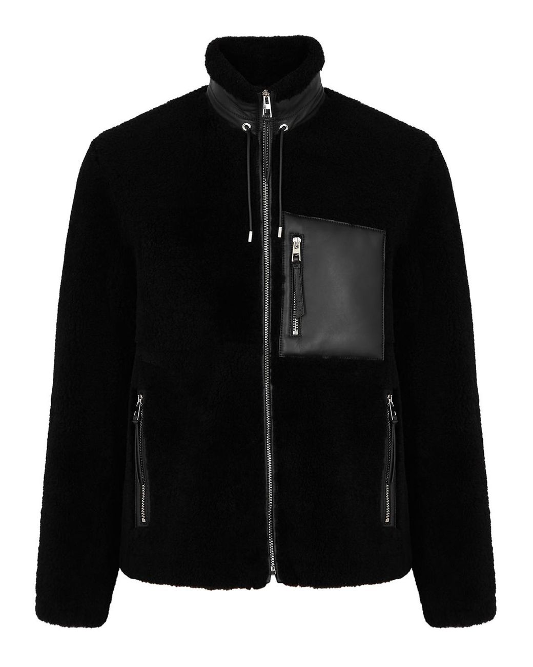 Loewe Leather Black Shearling Jacket for Men - Lyst
