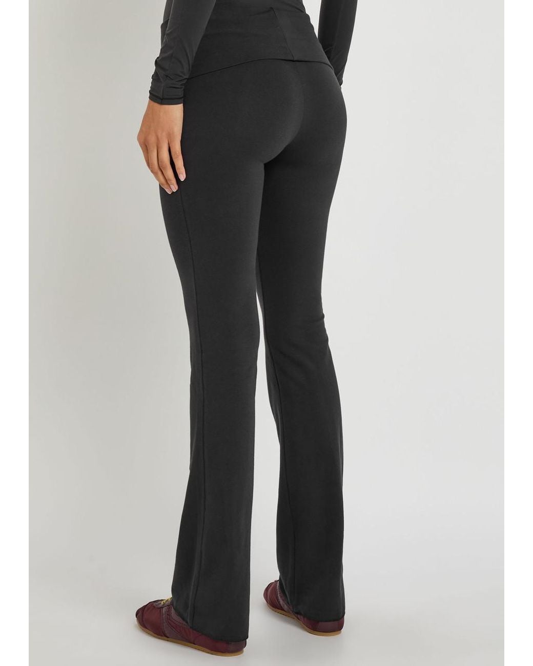 Skims Blue Foldover Stretch-Cotton Pants