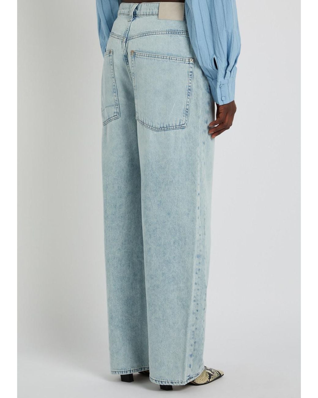 Free People Blue Truro Wide-Leg Jeans