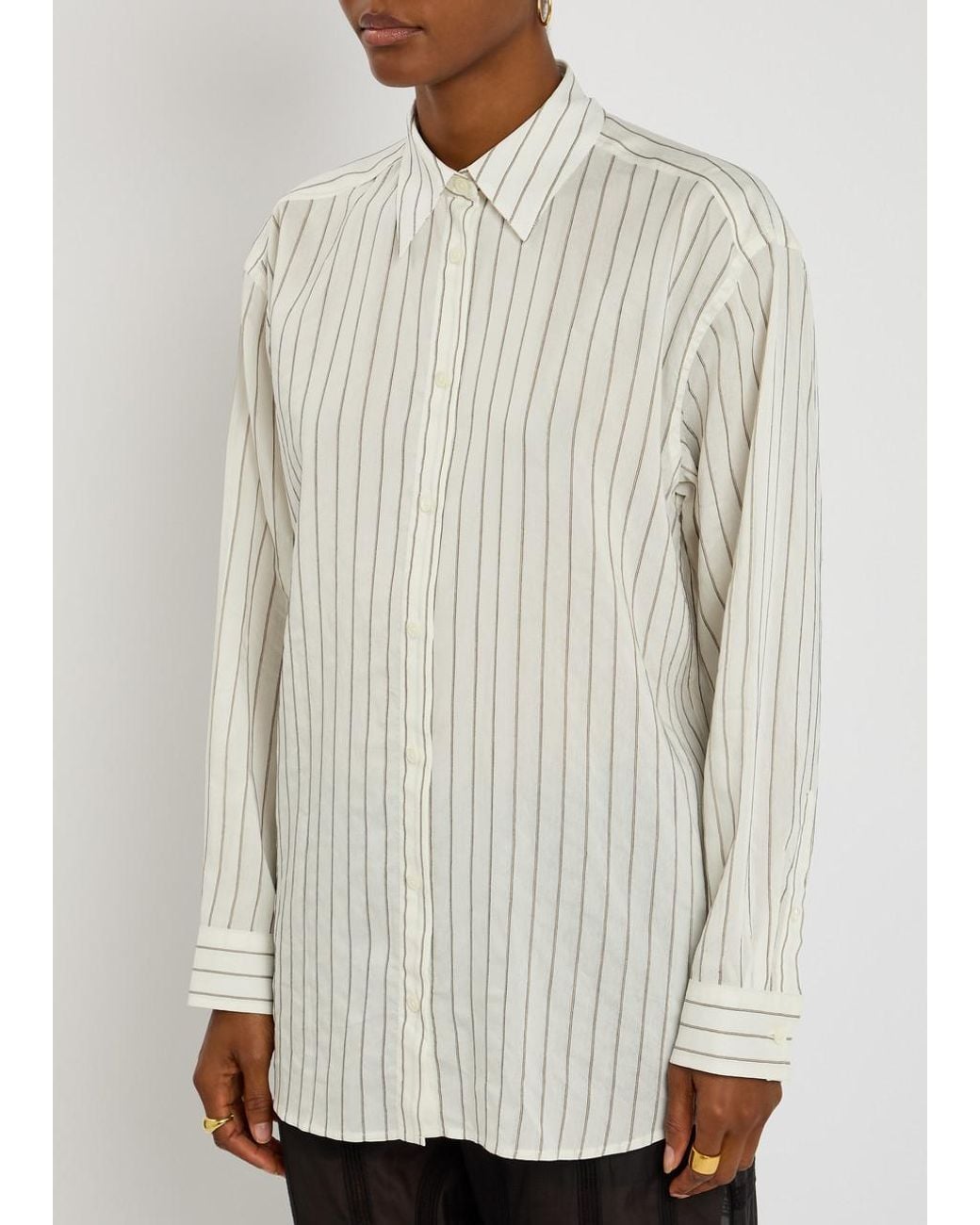 Totême  White Striped Woven Shirt