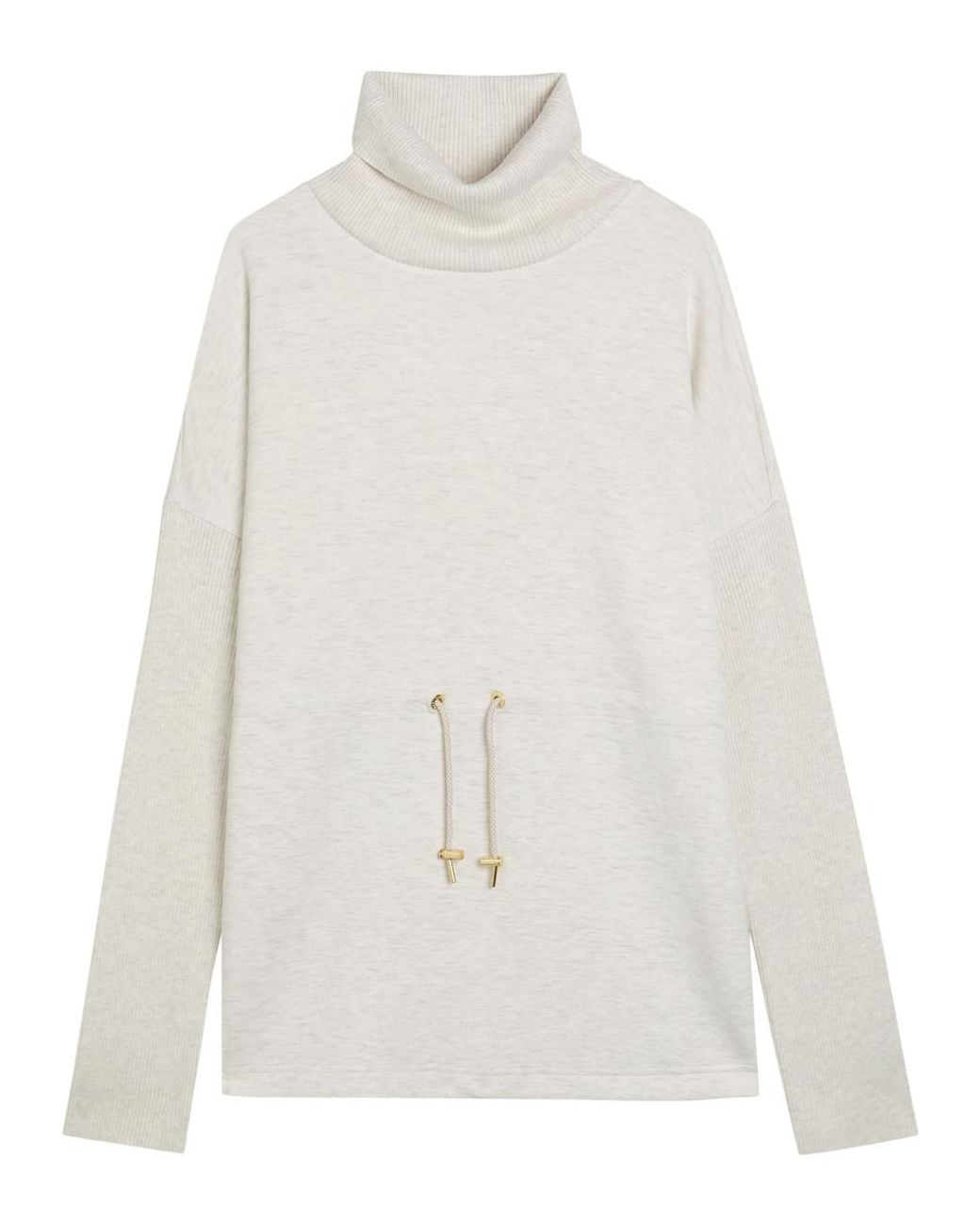 Varley White Ethel Toggle-Waist Stretch-Jersey Sweatshirt