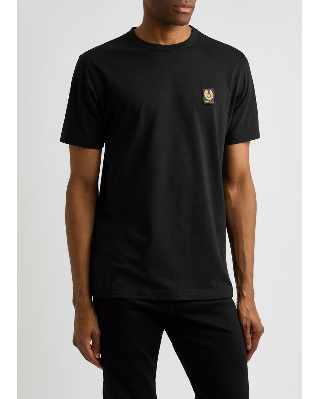 Belstaff Black Logo Cotton T-Shirt for men