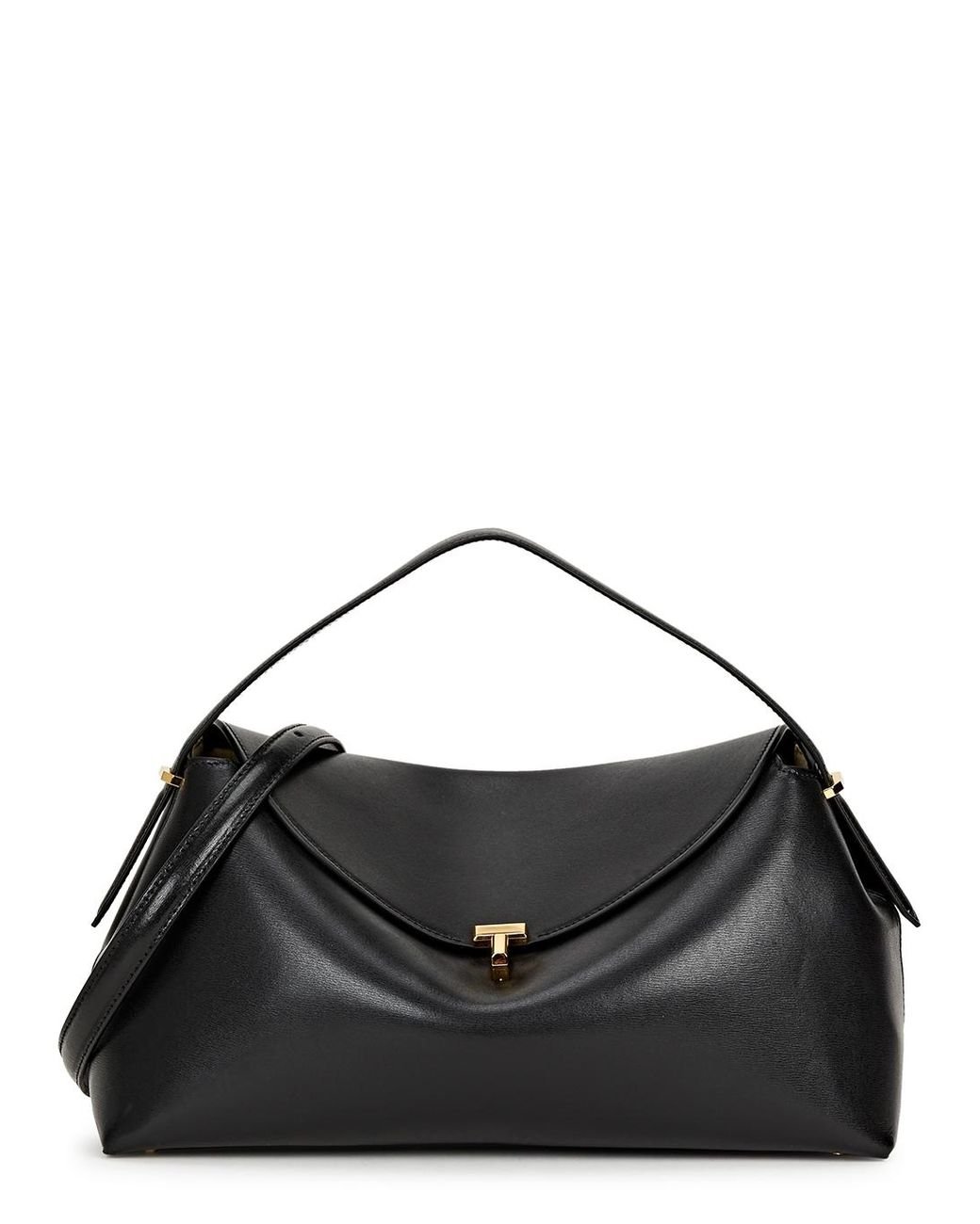 Totême Leather Top Handle Bag in Black | Lyst UK