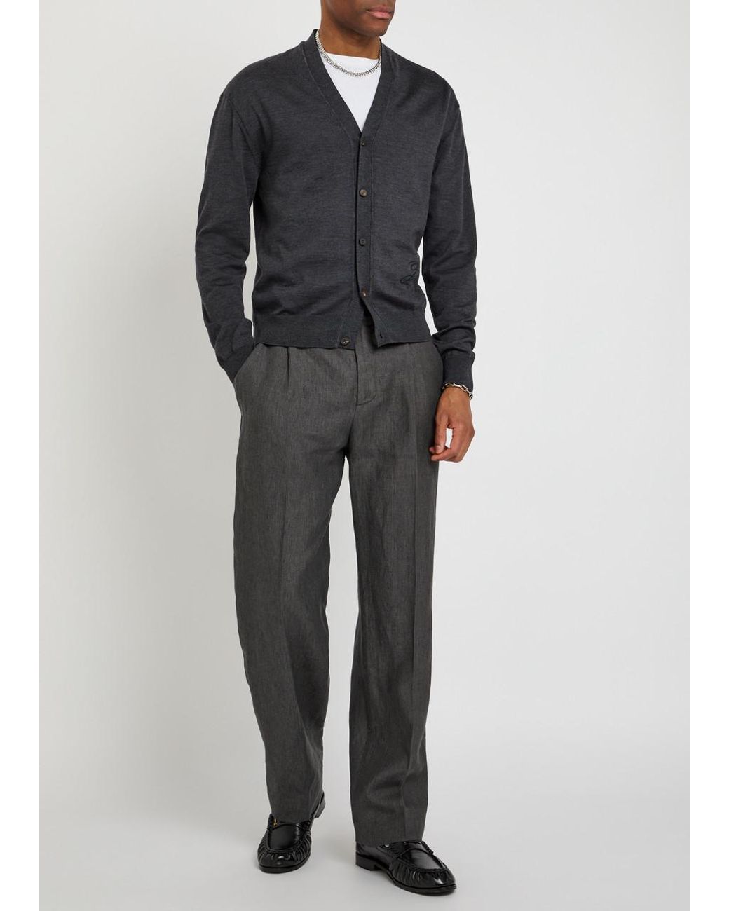 Jacquemus Gray Le Pantalon Croisiere Straight-Leg Cotton Trousers for men