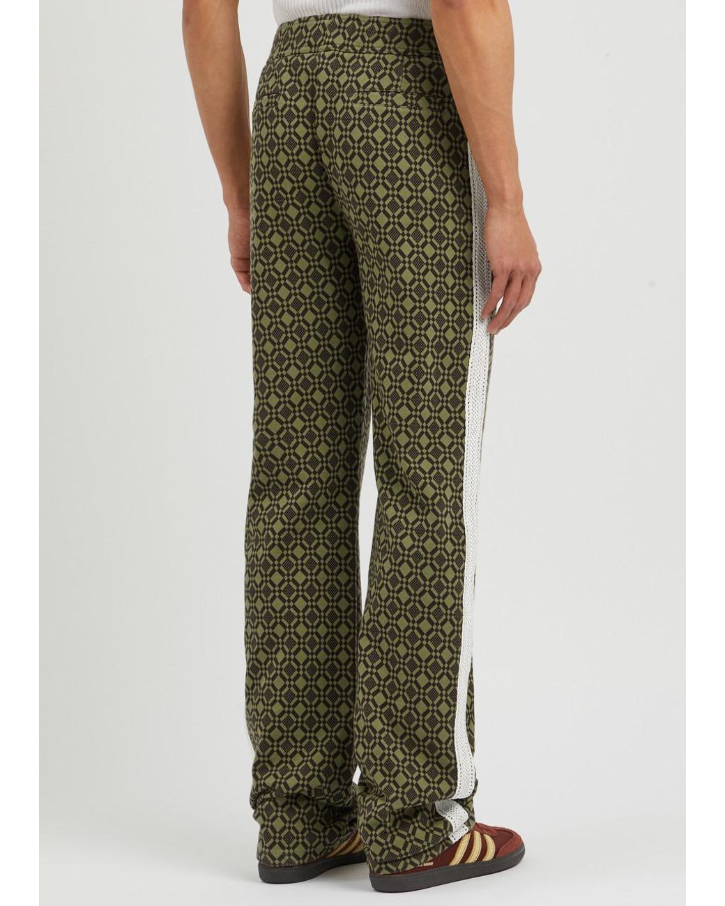 Wales Bonner Power Jacquard Stretch-Cotton Track Pants in Green 