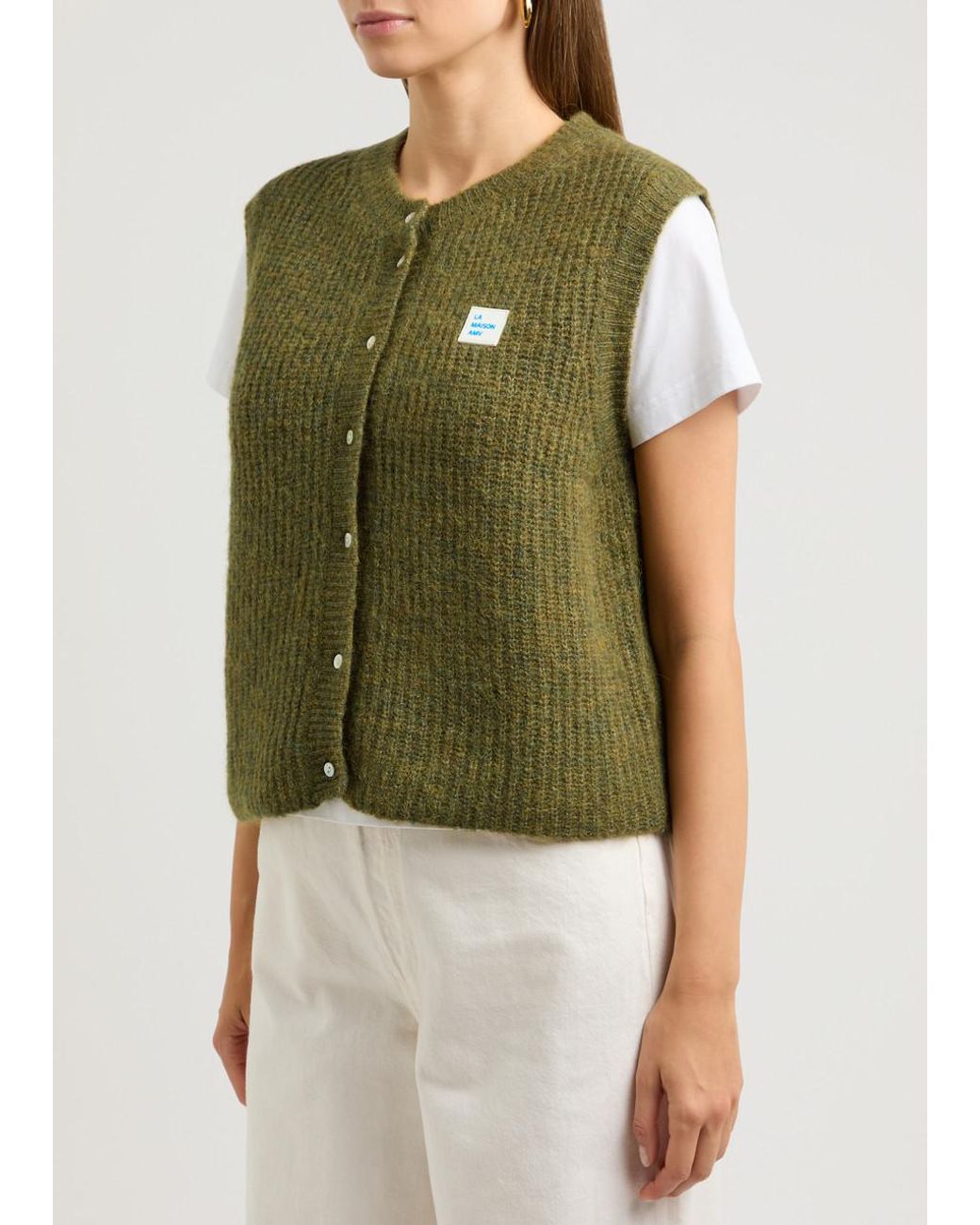 Ameri VINTAGE - CLANE SQUARE SLEEVE KNIT VESTの通販 by my