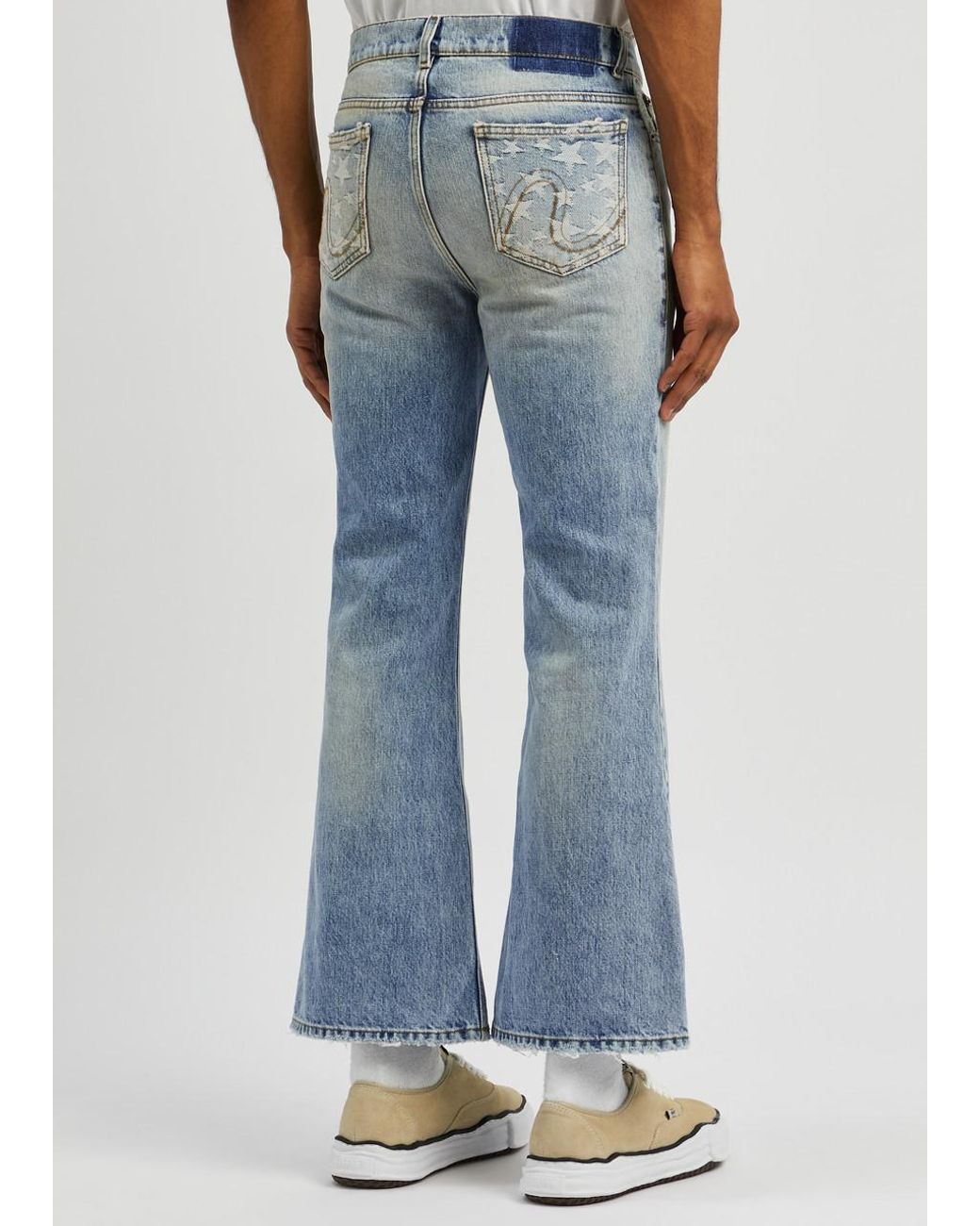 ERL Patchwork Stars Flared Jeans in Blue for Men | Lyst UK