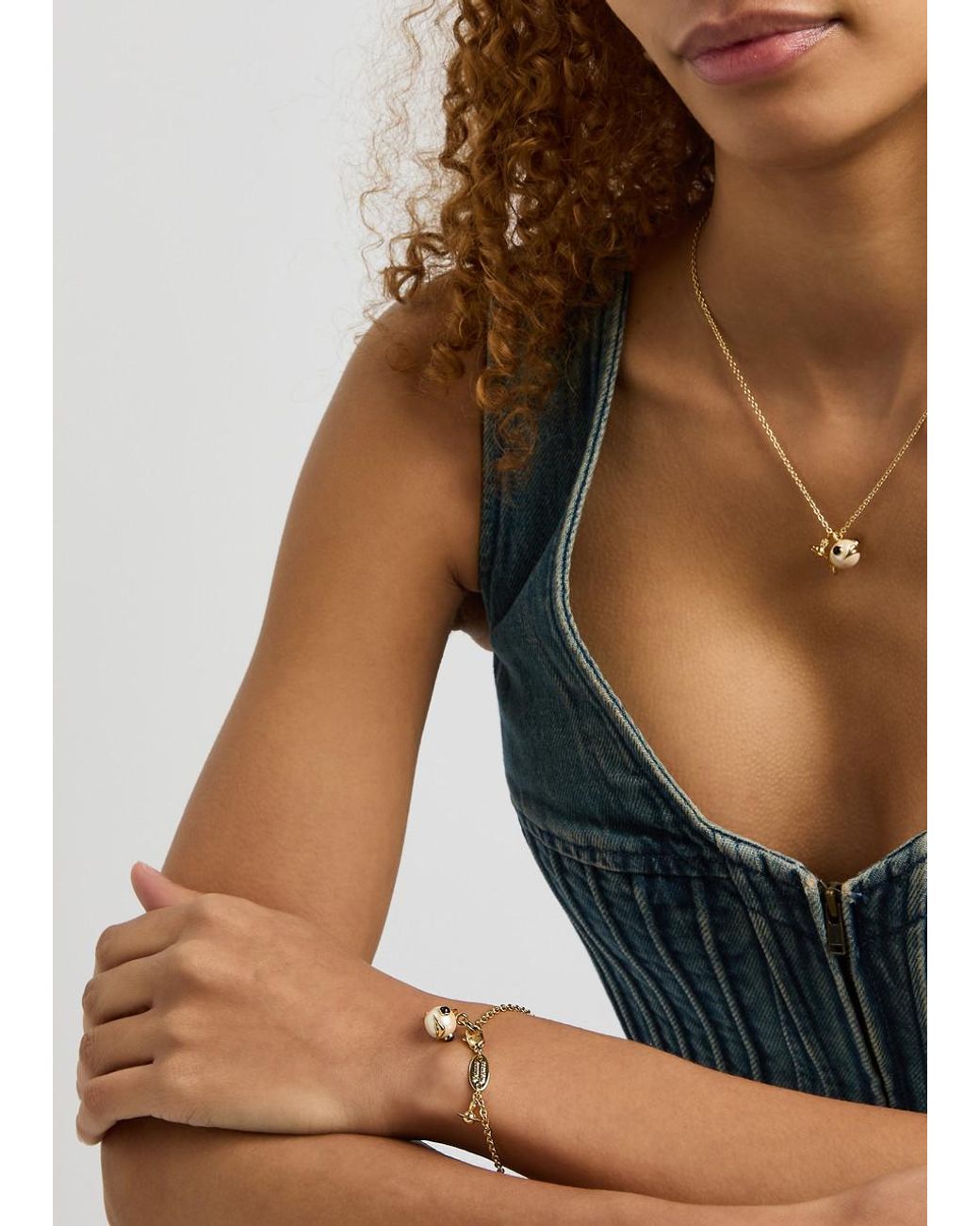 Vivienne Westwood Luzie Fish-Charm Bracelet in Metallic | Lyst